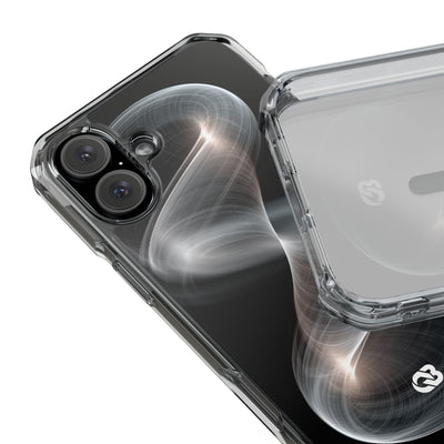 Luminous Vortex · Clear Impact Magnetic Phone Case for iPhone · Black