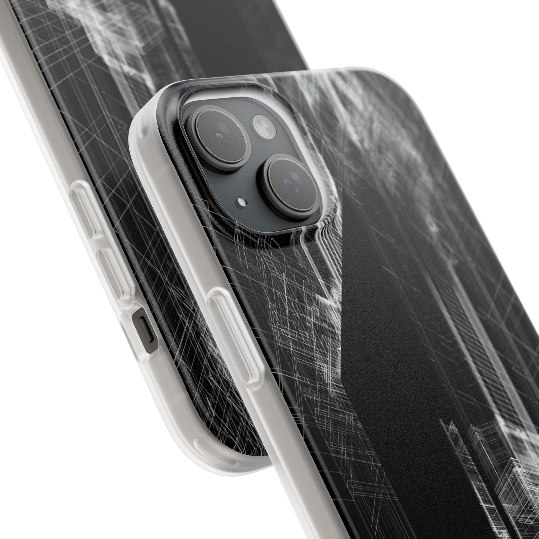 Black Lite Phone Case for iPhone - Ghost Urban Wireframe
