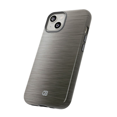 Grey Tough Phone Case for iPhone - Brushed Industrial Steel