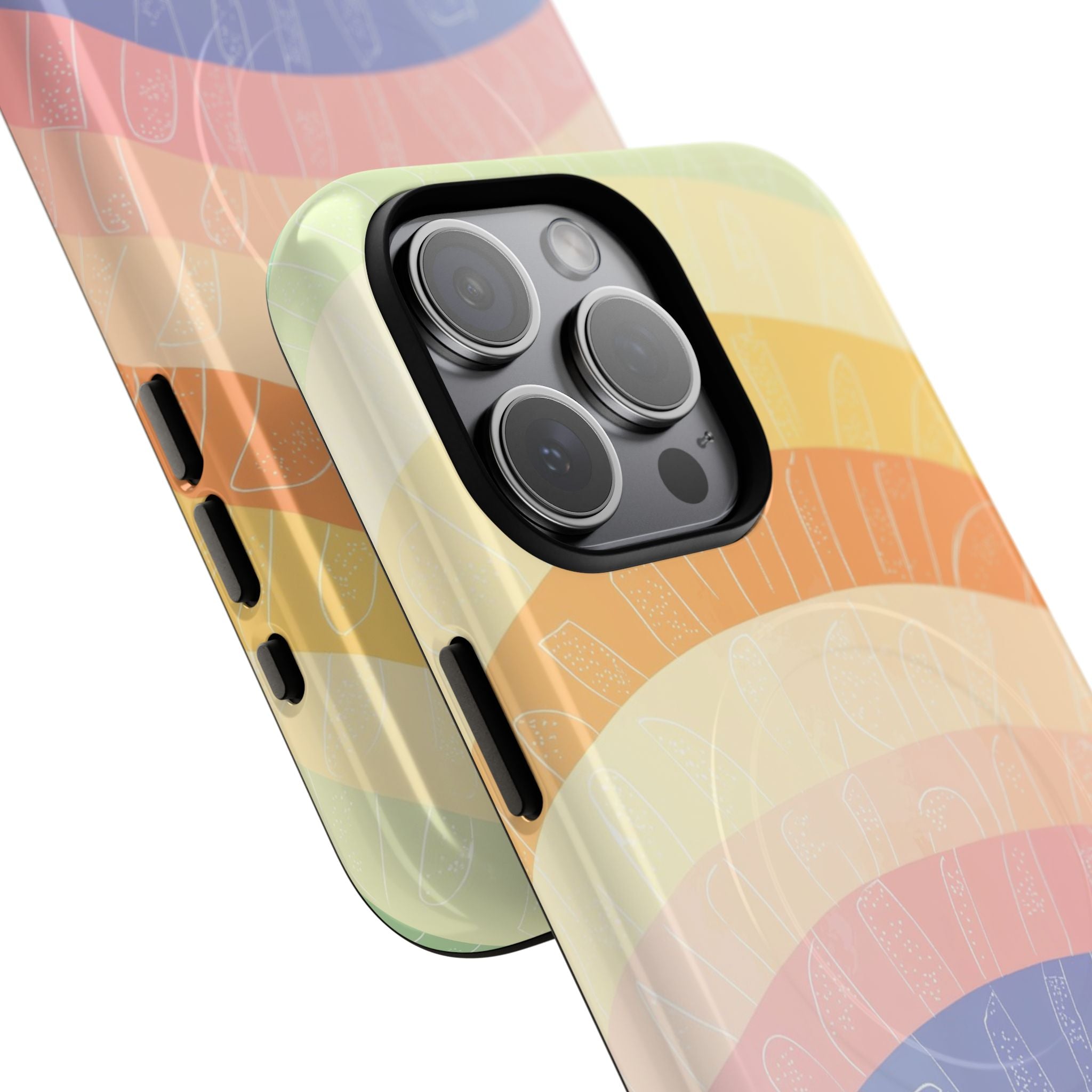 Pastel Rainbow Bands iPhone 15 Pro Max Case - Tough+