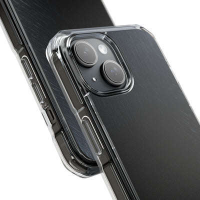 Brushed Obsidian Steel · Clear Impact Magnetic Phone Case for iPhone ·  Black
