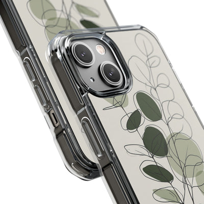 Green Impact MagSafe Phone Case for iPhone - Muted Eucalyptus Sketch