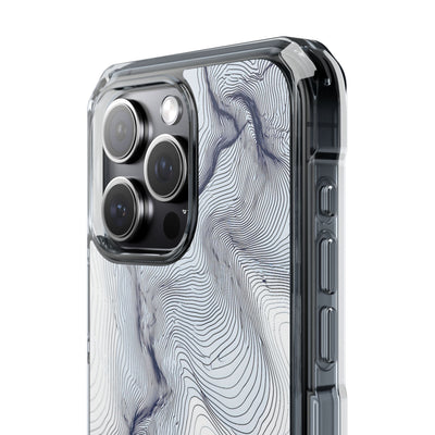 White Impact MagSafe Phone Case for iPhone - Nordic Ridge Topo