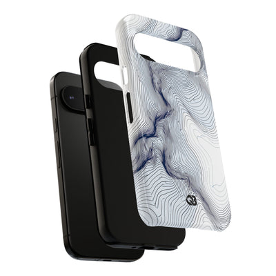 White Tough Phone Case for Google Pixel - Nordic Ridge Topo