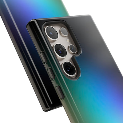Black Tough Phone Case for Samsung - Electric Prism Grain