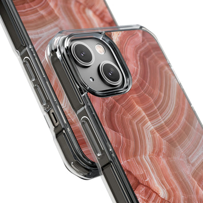 Blushing Rose Strata · Clear Impact Magnetic Phone Case for iPhone · Pink