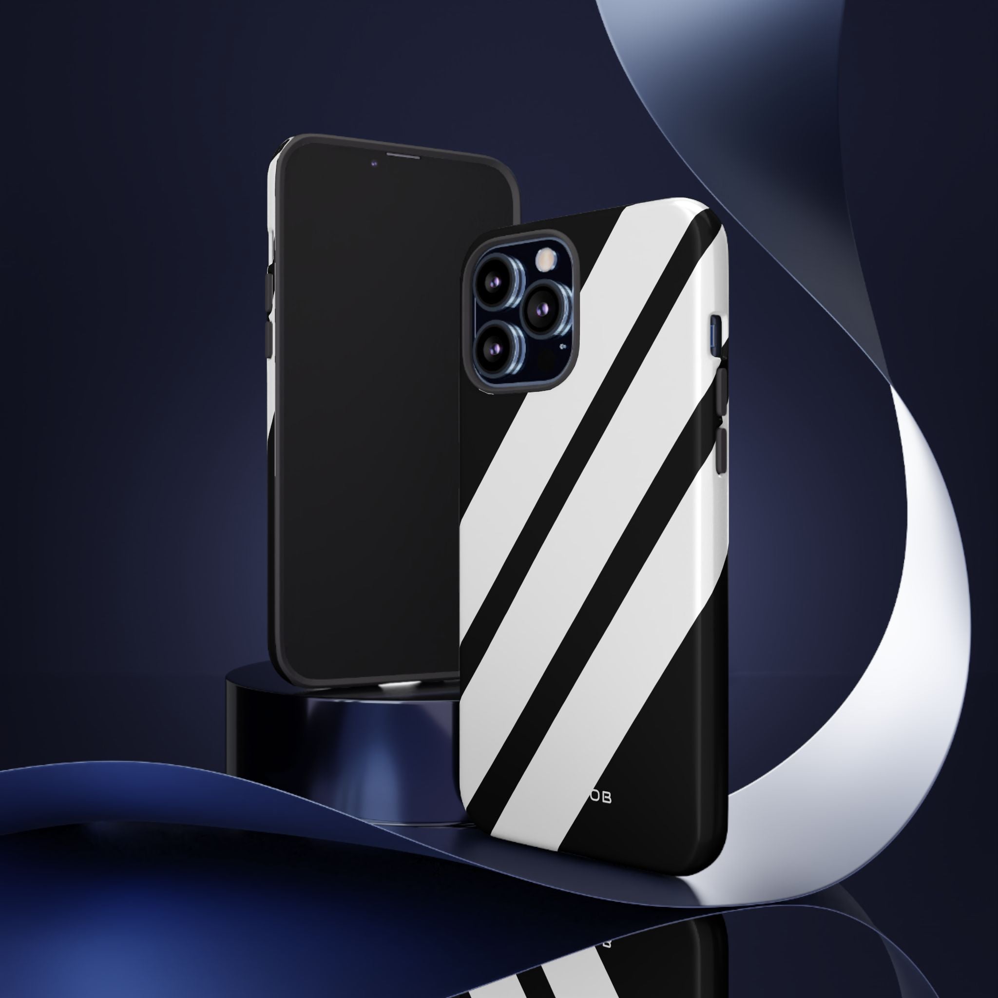 Diagonal Bands Noir iPhone 13 Pro Max Case - Tough