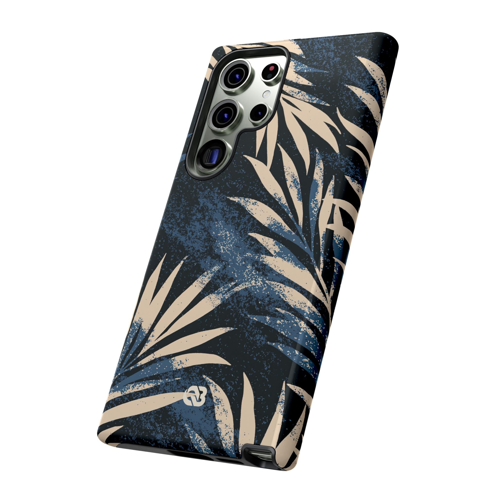 Blue Tough Phone Case for Samsung - Midnight Indigo Palm