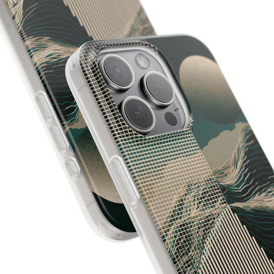 Green Lite Phone Case for iPhone - Lunar Moss Topography