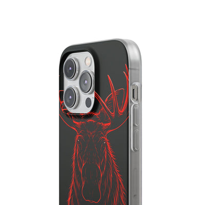 Crimson Horizon Moose · Lite Phone Case for iPhone ·  Black