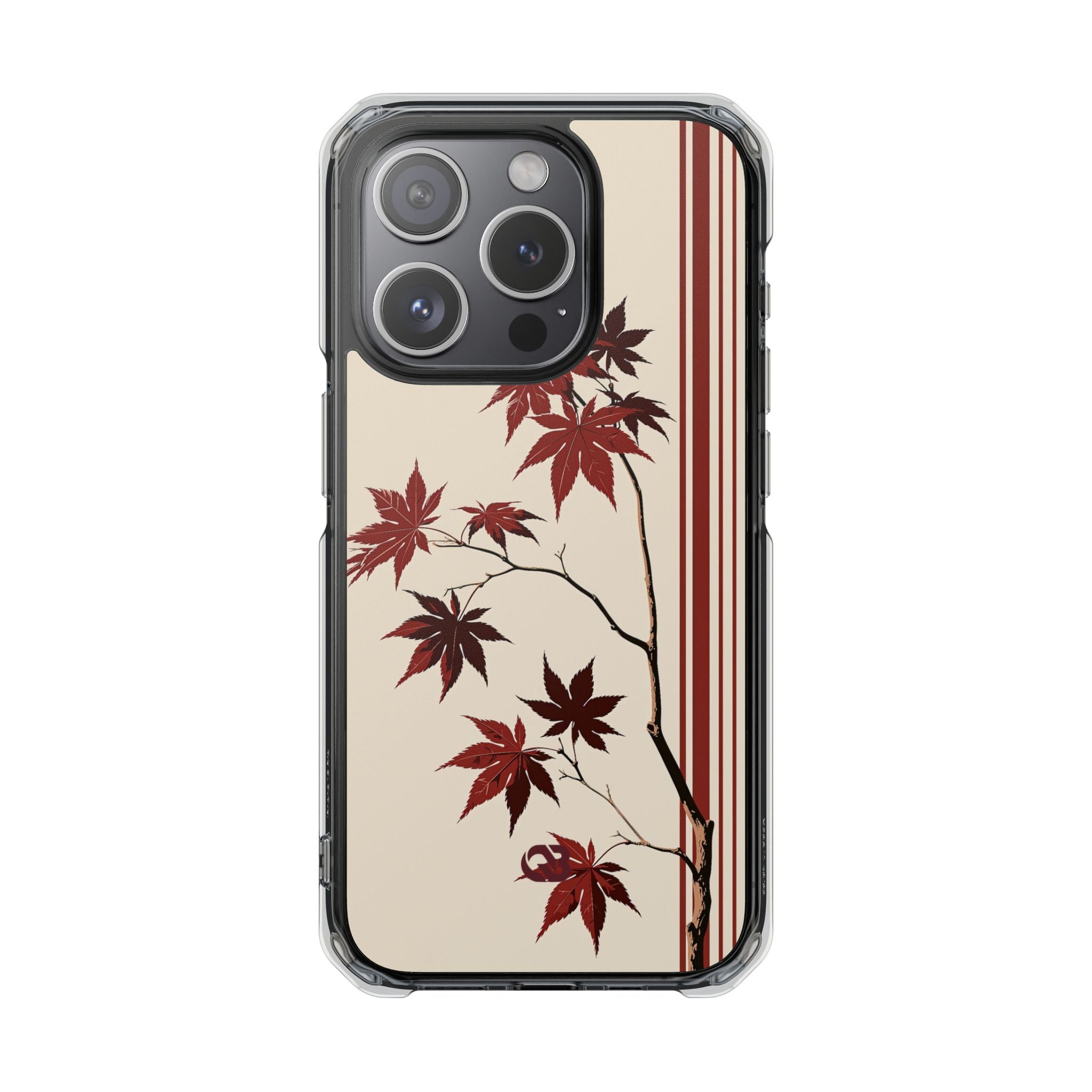 Red Impact MagSafe Phone Case for iPhone - Crimson Momiji Stripe
