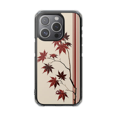 Red Impact MagSafe Phone Case for iPhone - Crimson Momiji Stripe