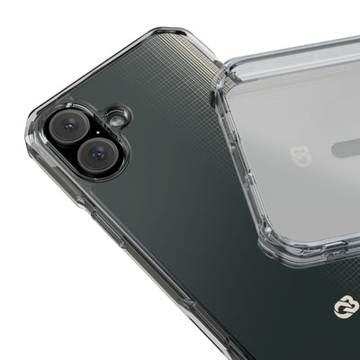Grey Impact MagSafe Phone Case for iPhone - Charcoal Tech Grid