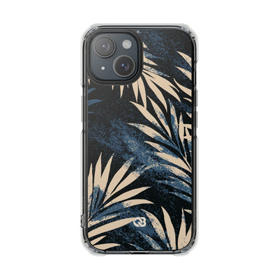 Blue Impact MagSafe Phone Case for iPhone - Midnight Indigo Palm