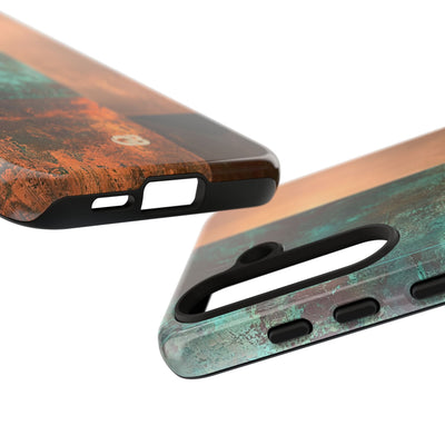 Teal Tough Phone Case for Samsung - Verdigris Copper Slab