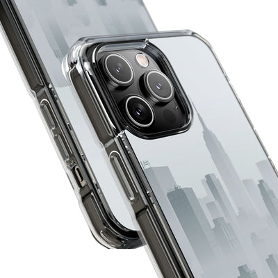 Grey Impact MagSafe Phone Case for iPhone - Steel Mist Skyline