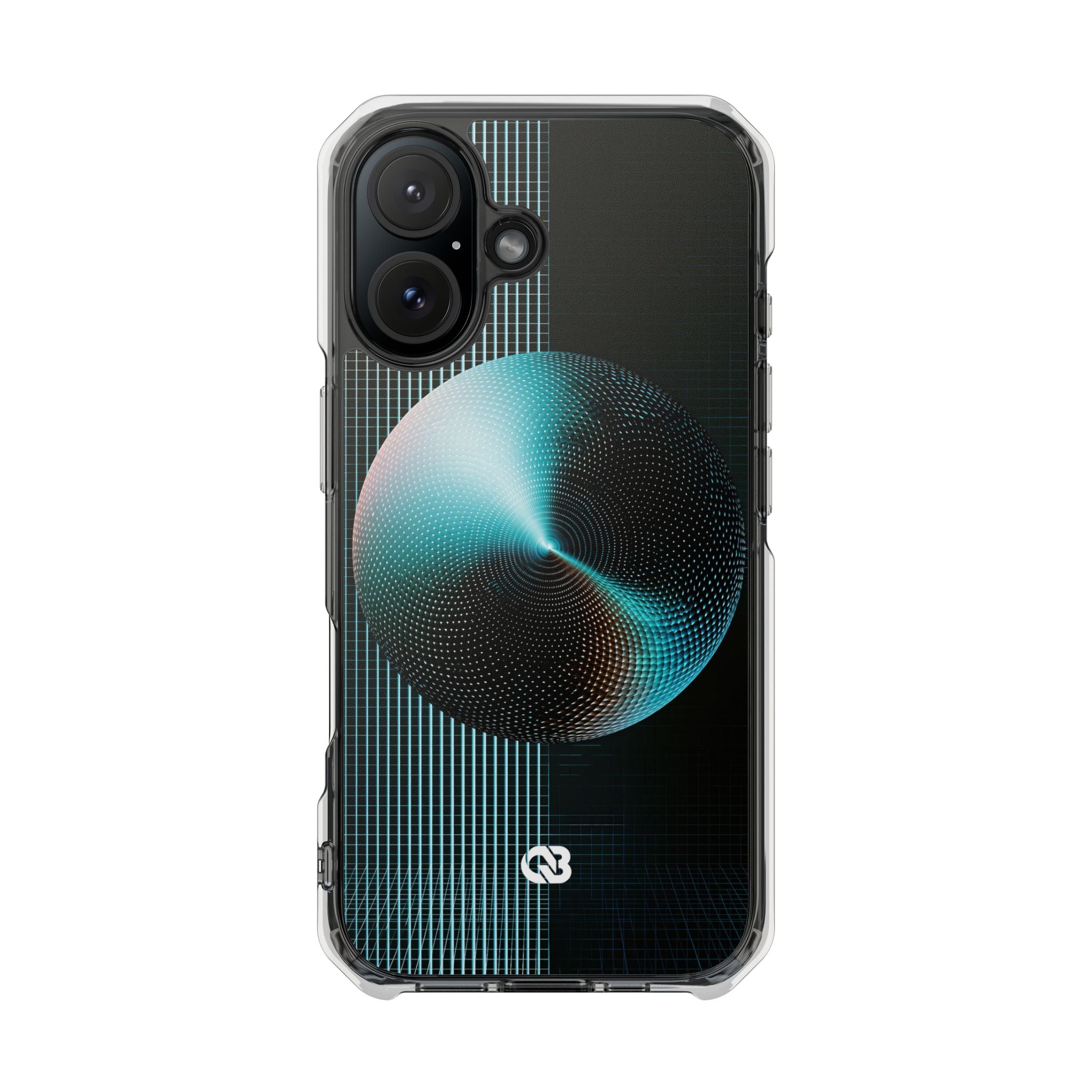 Blue Impact MagSafe Phone Case for iPhone - Cyan Vector Sphere