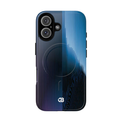 Blue Tough 2.0 Magsafe Phone Case for iPhone - Indigo Distortion Wave