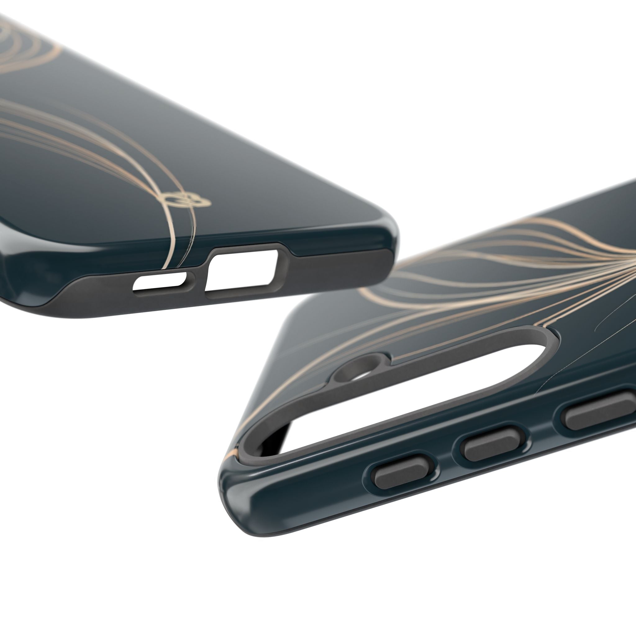 Teal Tough Phone Case for Samsung - Sandstone Silk Flora
