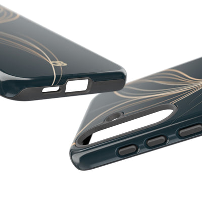 Teal Tough Phone Case for Samsung - Sandstone Silk Flora