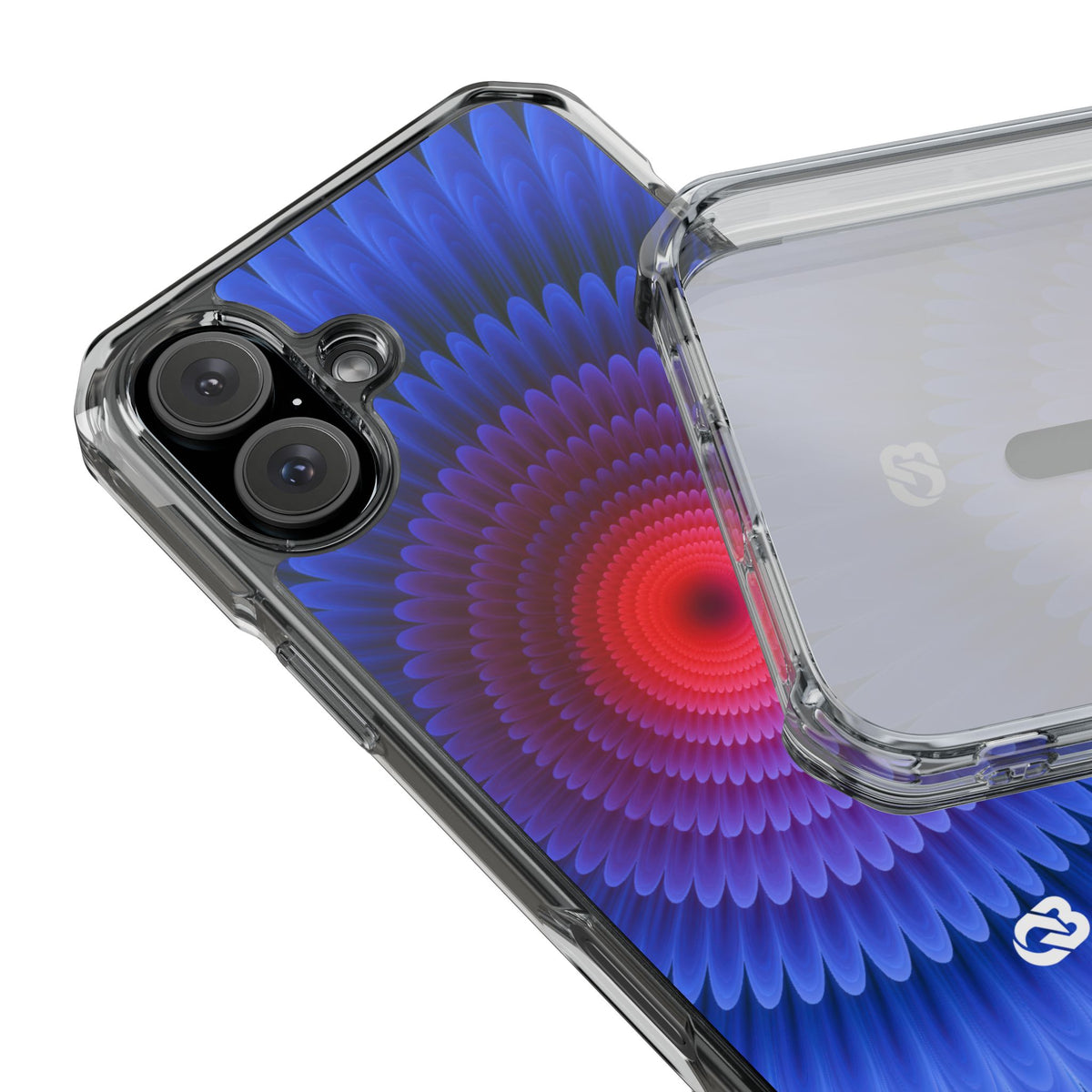 Radial Spectrum Bloom · Clear Impact Magnetic Phone Case for iPhone · Blue