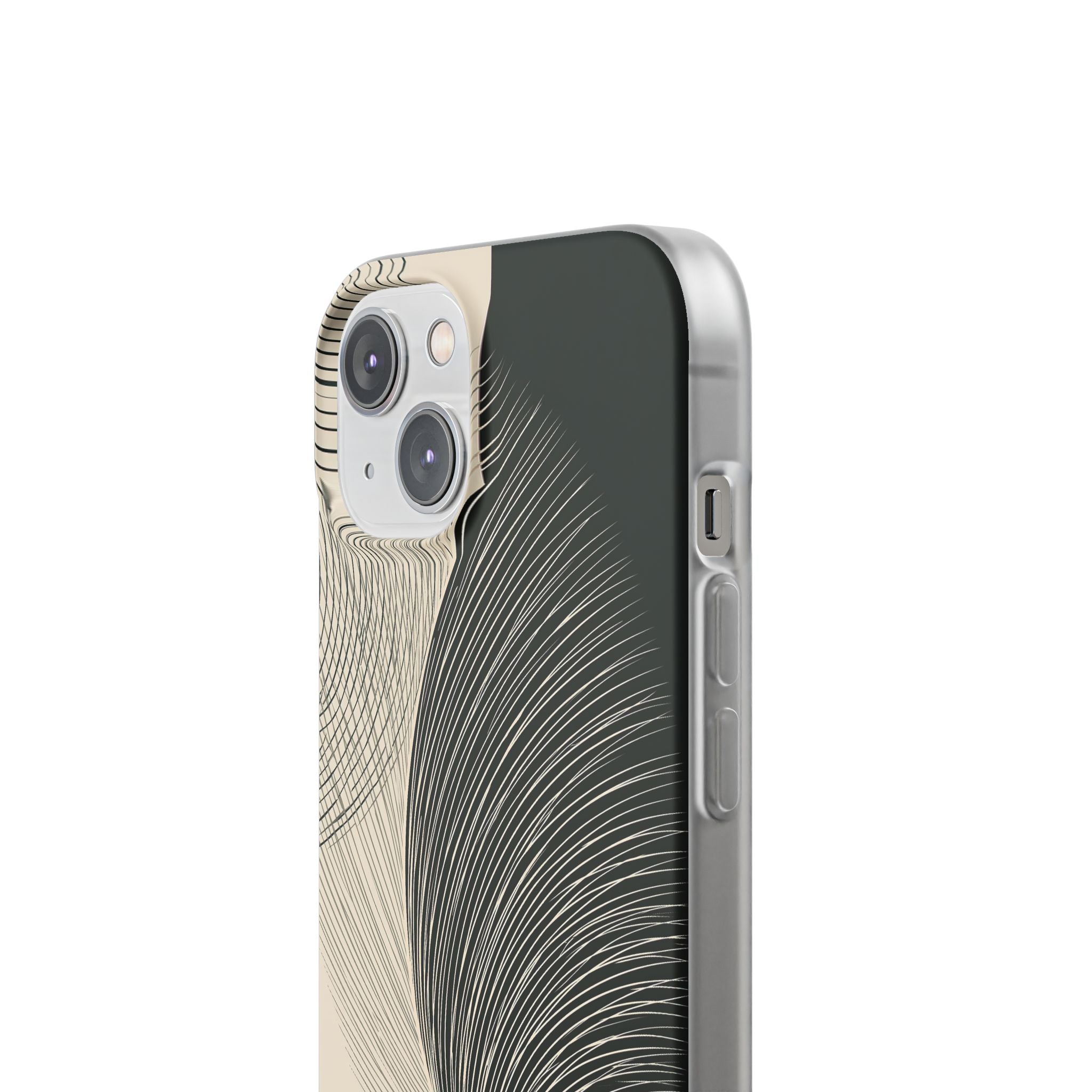 Beige Lite Phone Case for iPhone - Obsidian Cream Plume