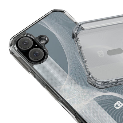 Slate Contour Drift · Clear Impact Magnetic Phone Case for iPhone · Grey