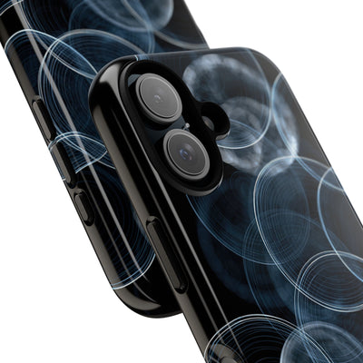 Blue Tough Phone Case for iPhone - Cyan Pulse Ripple