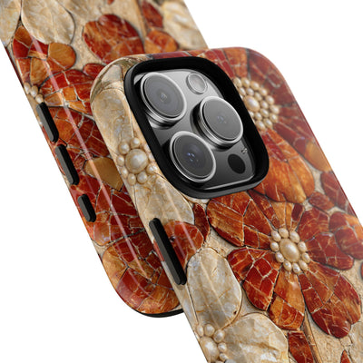 Carnelian Pearl Bloom · Tough Phone Case for iPhone · Orange