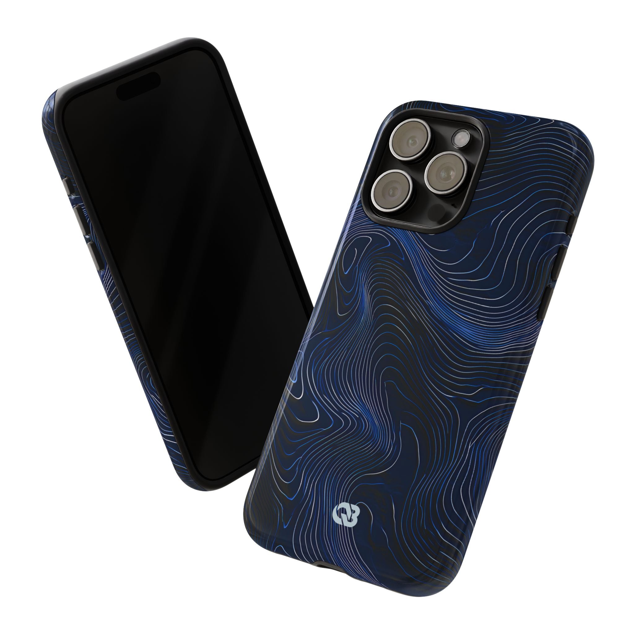 Blue Tough Phone Case for iPhone - Cobalt Contour Ridge