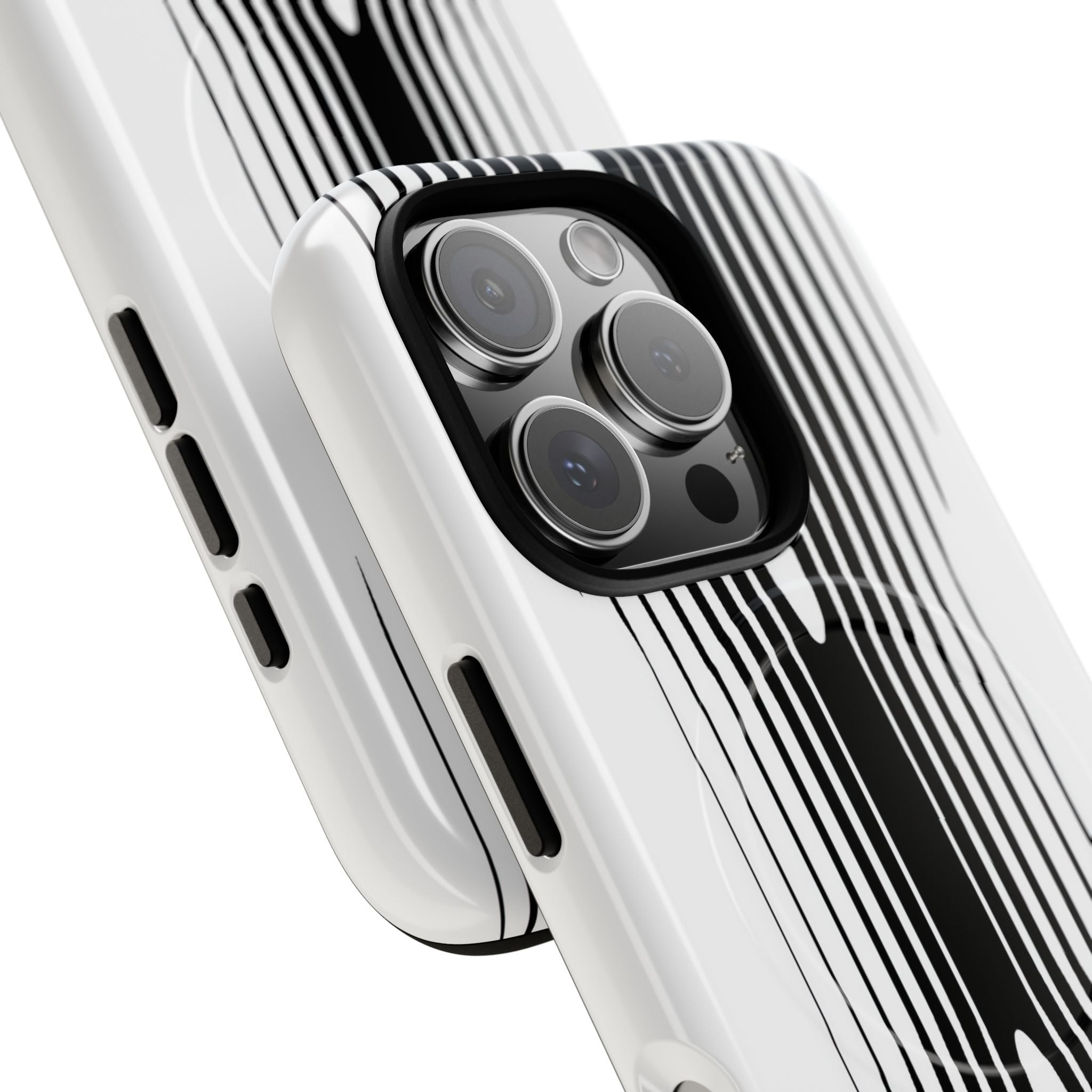 White Tough 2.0 Magsafe Phone Case for iPhone - Kinetic Mono Distortion
