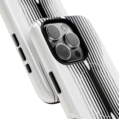 White Tough 2.0 Magsafe Phone Case for iPhone - Kinetic Mono Distortion