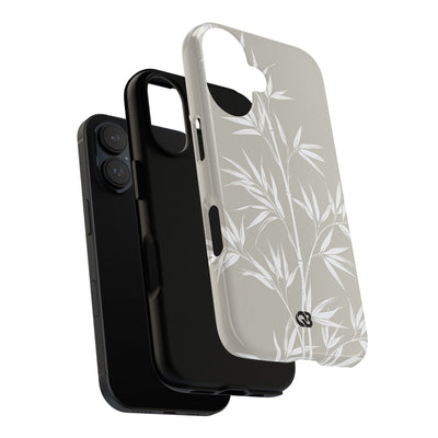 Beige Tough Phone Case for iPhone - Sandstone Bamboo Stalks