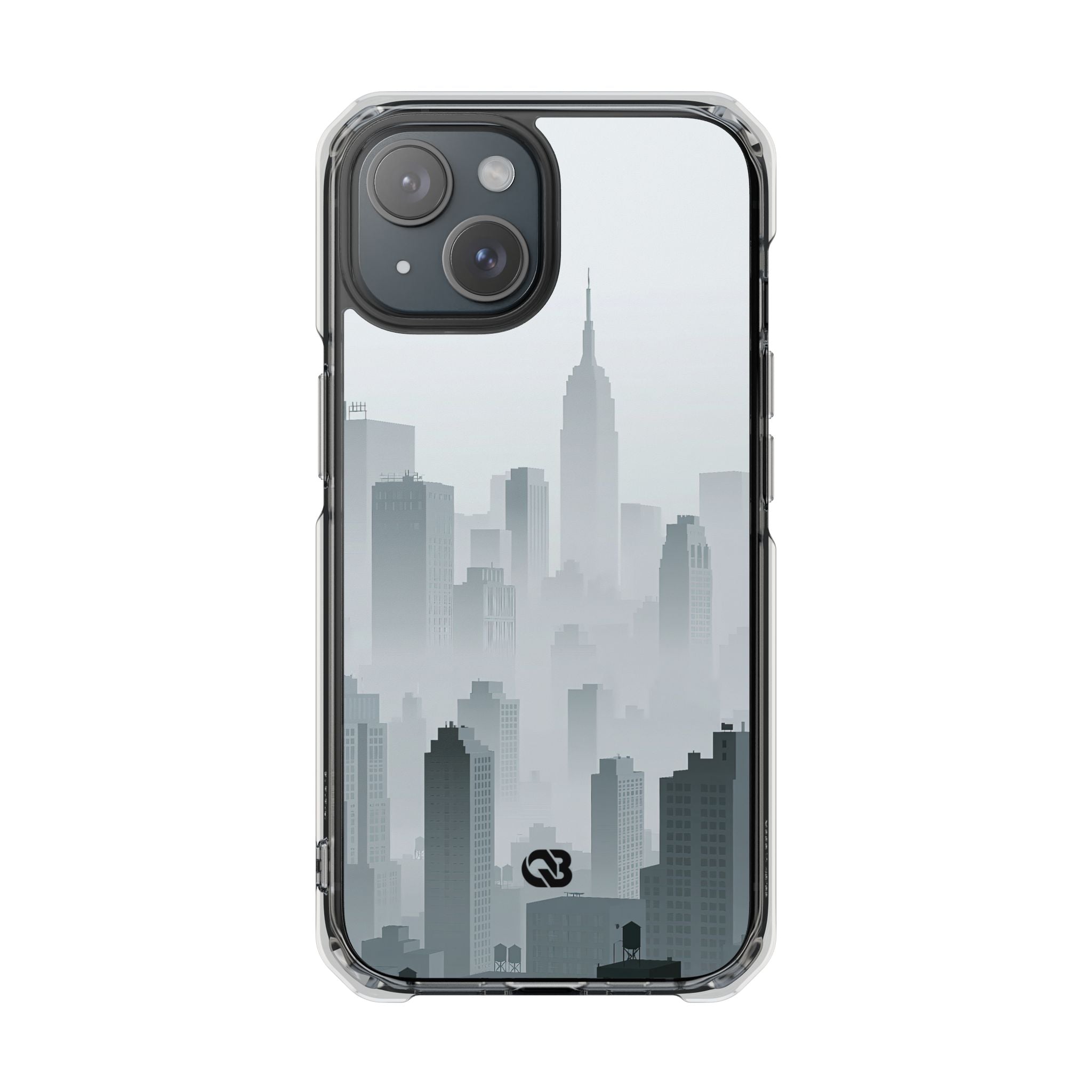 Grey Impact MagSafe Phone Case for iPhone - Steel Mist Skyline