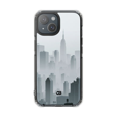 Grey Impact MagSafe Phone Case for iPhone - Steel Mist Skyline
