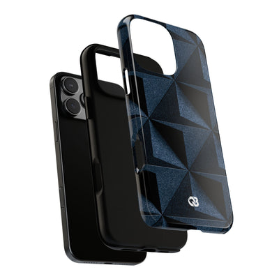Blue Tough Phone Case for iPhone - Indigo Basalt Facets