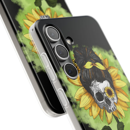 Sunflower Skull Samsung S24 Case - Soft