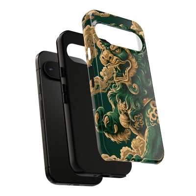 Imperial Guardian Lion · Tough Phone Case for Pixel ·  Green