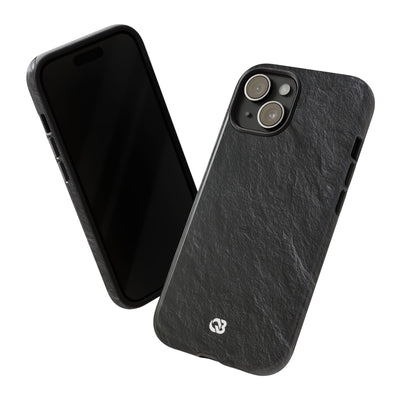 Black Tough Phone Case for iPhone - Raw Obsidian Slate