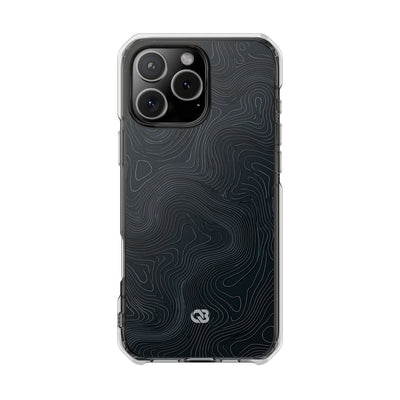 Black Impact MagSafe Phone Case for iPhone - Obsidian Ridge Topo