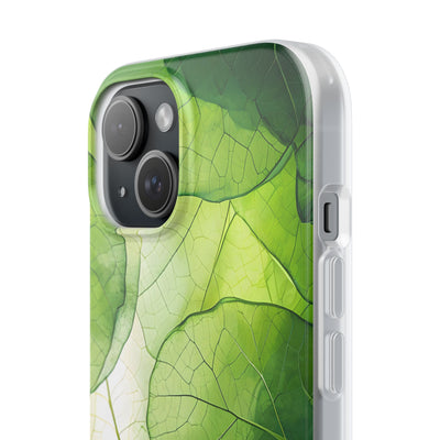 Emerald Leaf Veins · Soft Phone Case for iPhone