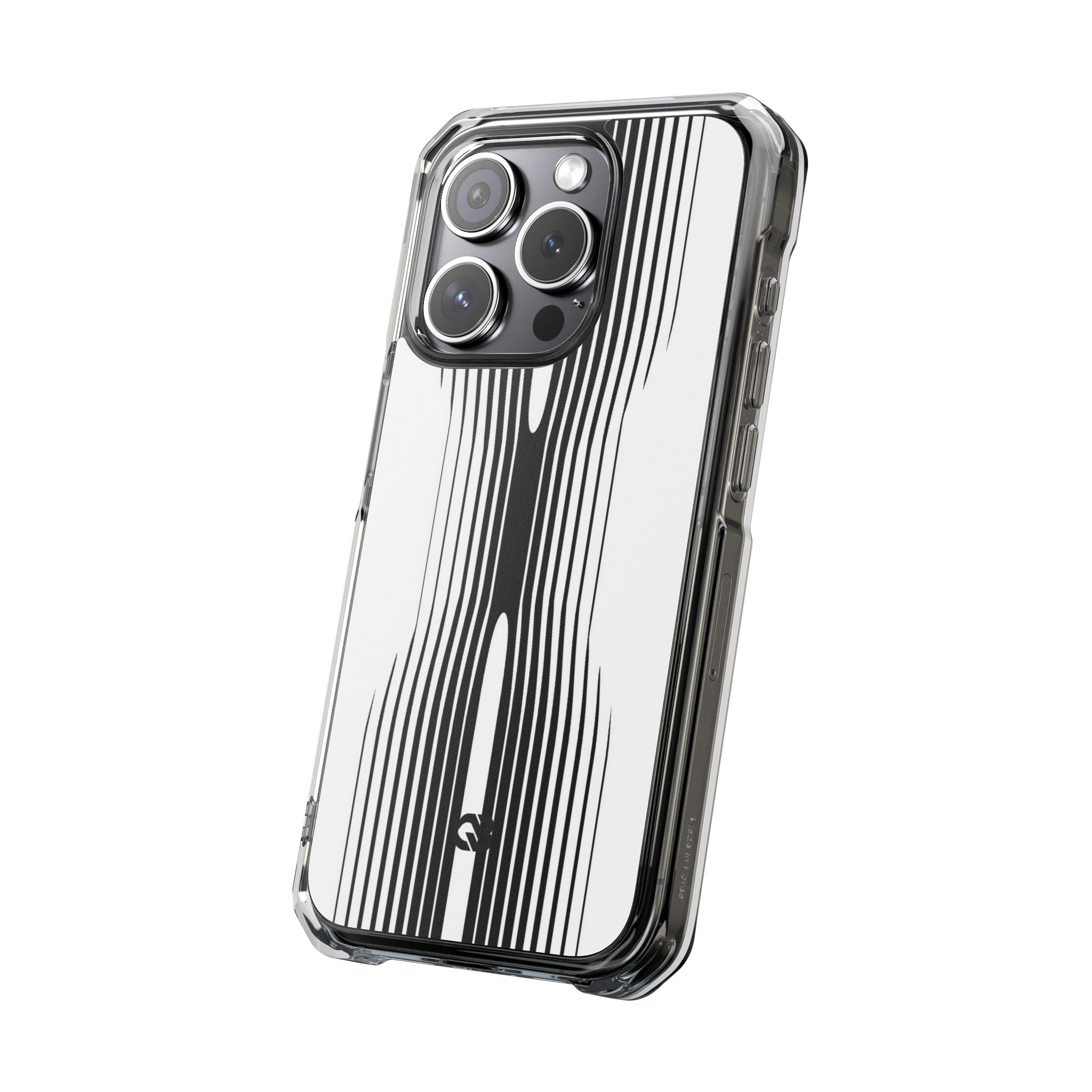 White Impact MagSafe Phone Case for iPhone - Kinetic Mono Distortion