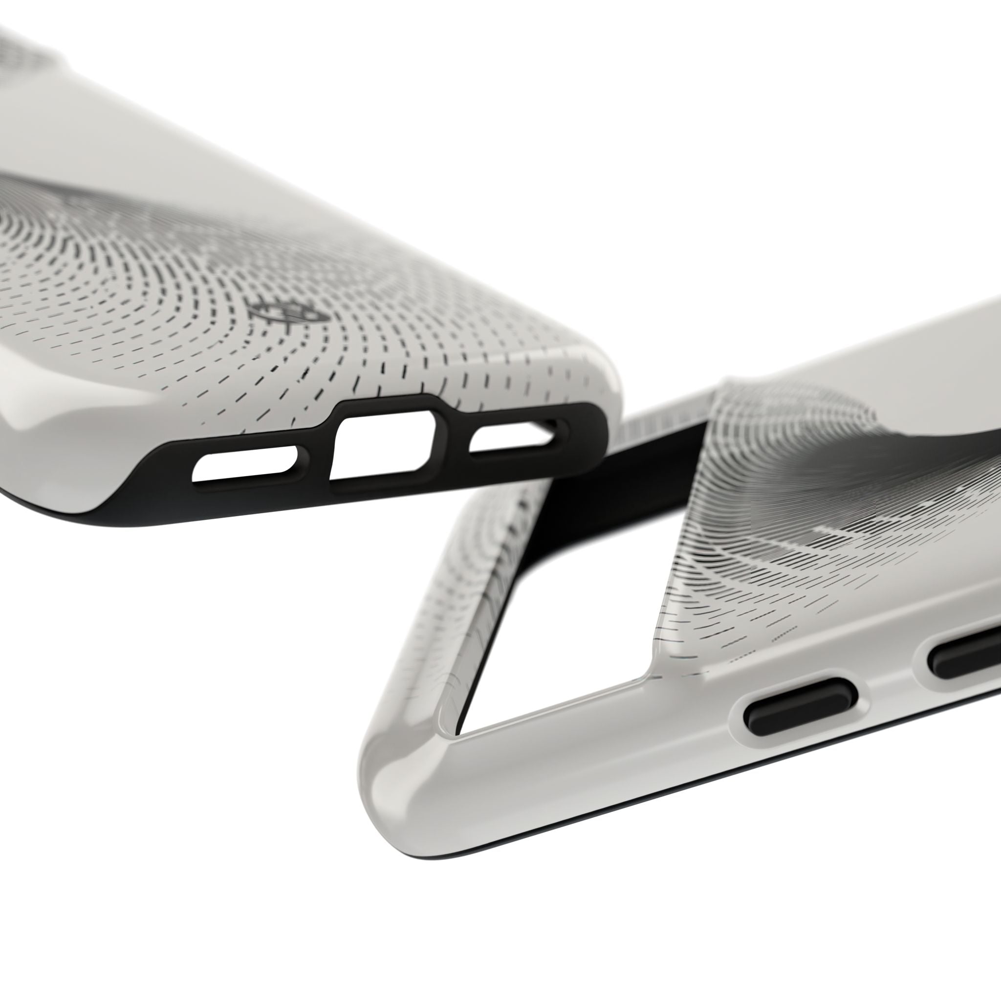 White Tough Phone Case for Google Pixel - Linear Torsion Grid