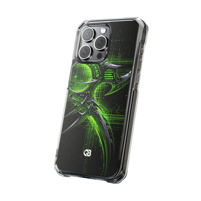 Cyber Sigil Grid · Clear Impact Magnetic Phone Case for iPhone · Green