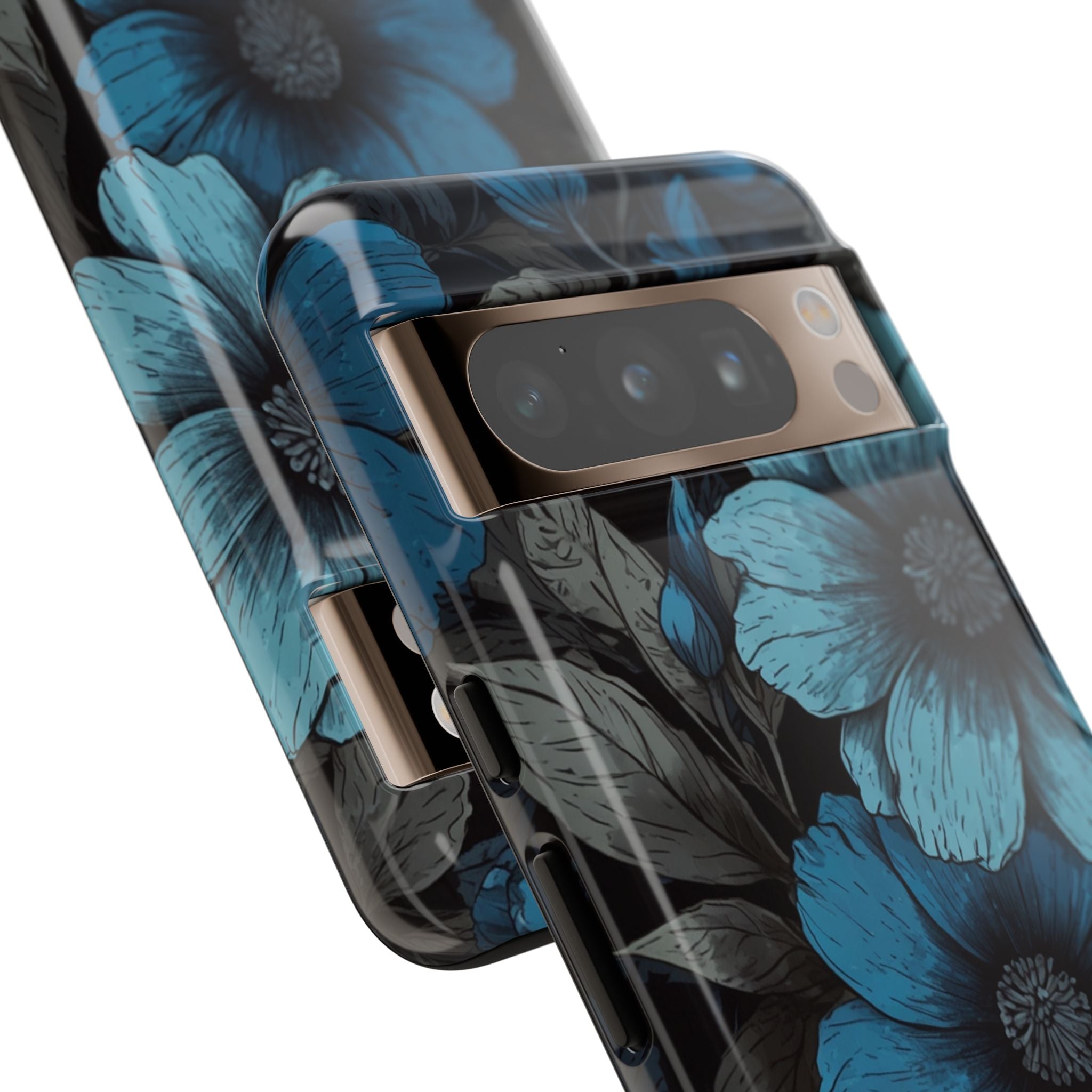 Obsidian Blue Petals · Tough Phone Case for Google Pixel