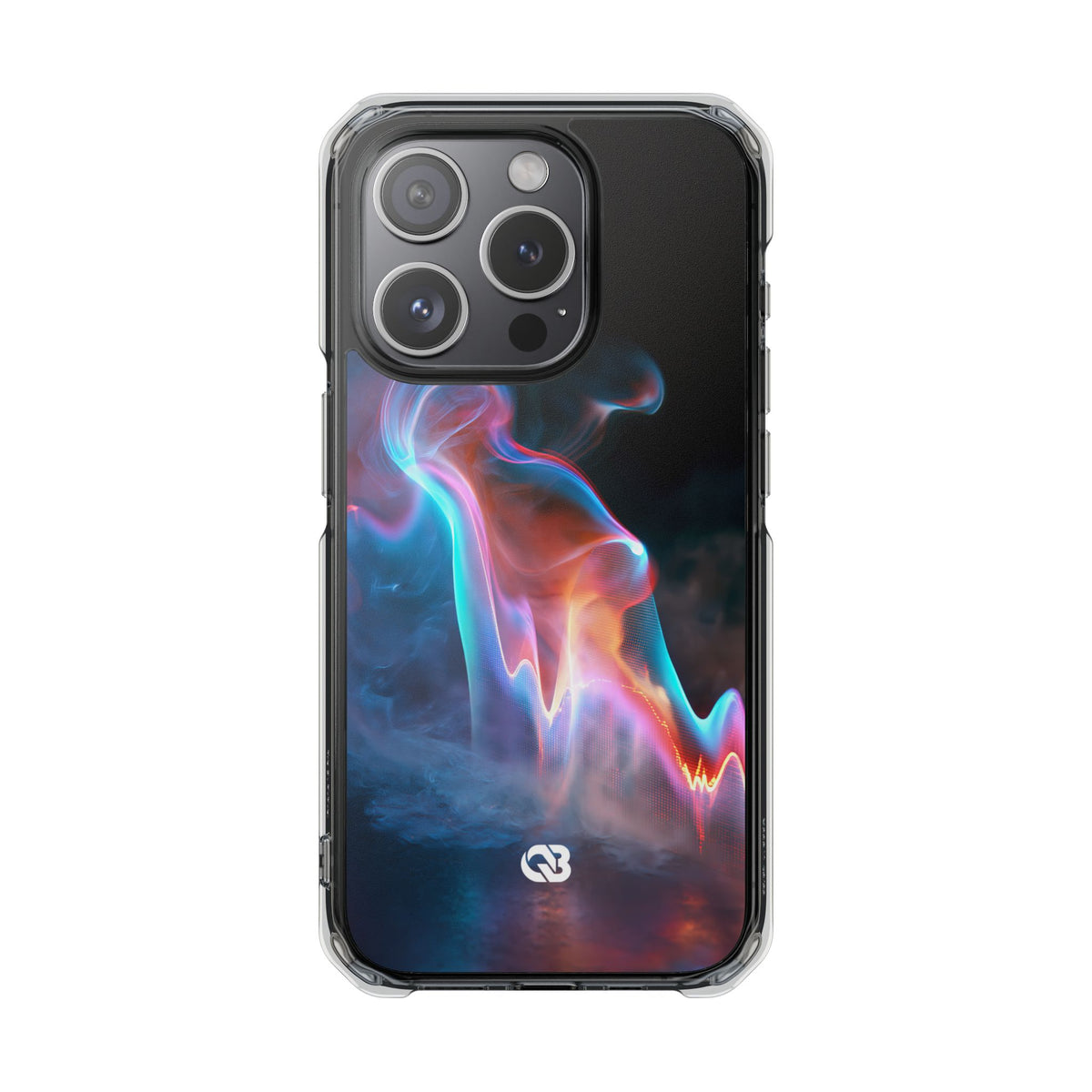 Neon Waveform · Clear Impact Magnetic Phone Case for iPhone · Black