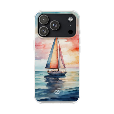 Crimson Horizon Sail · Soft Custodia per iPhone