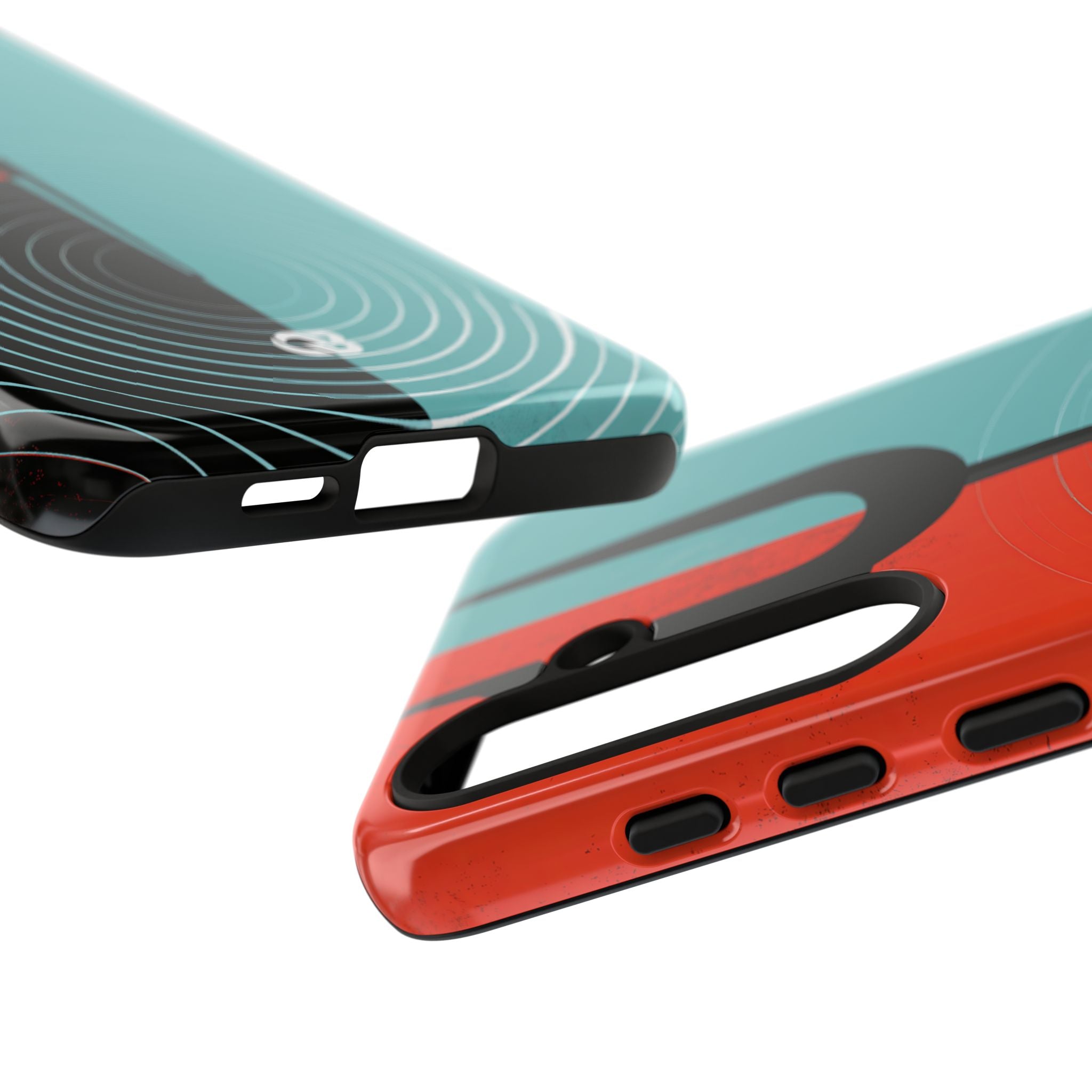Teal Tough Phone Case for Samsung - Sonic Static Split
