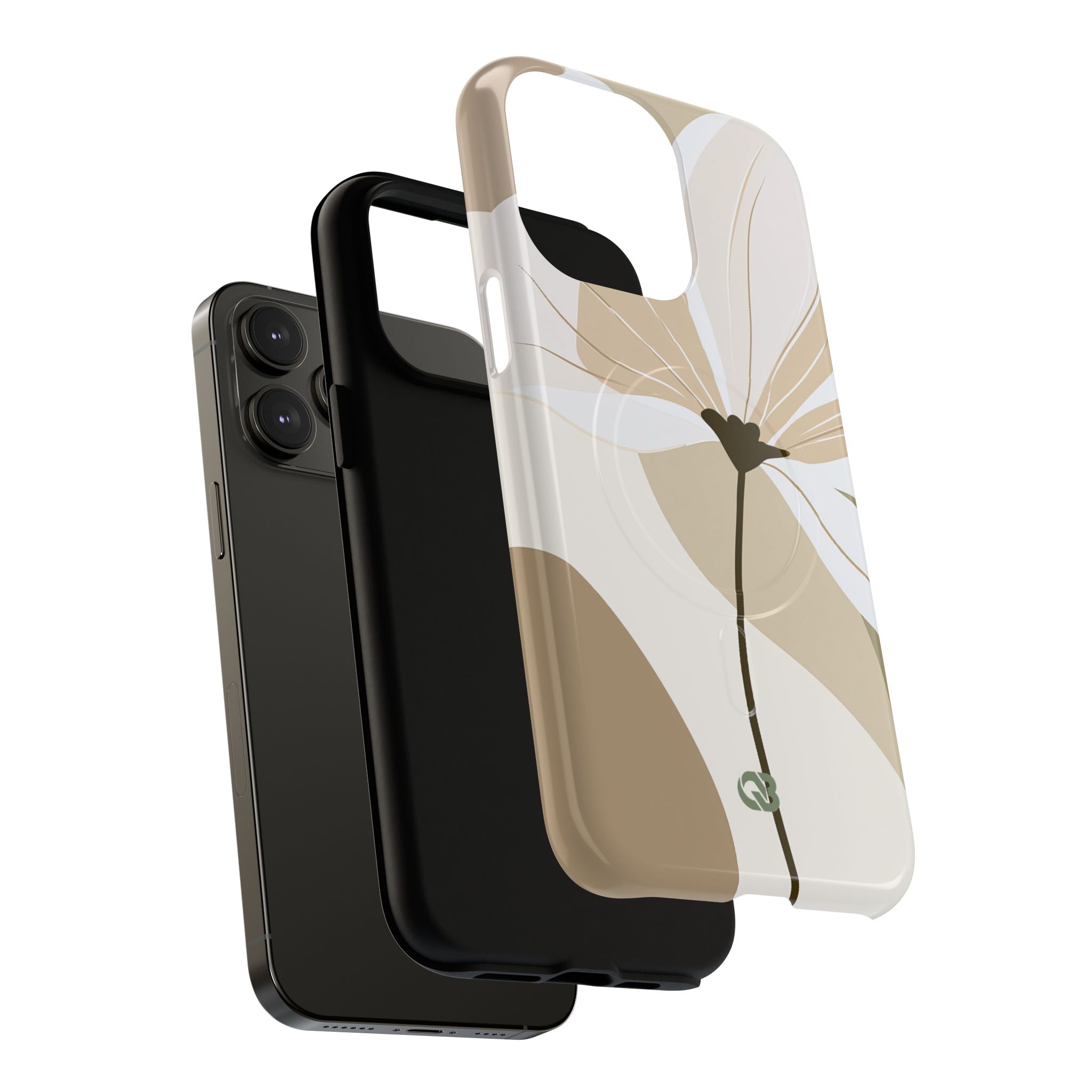 Beige Tough 2.0 Magsafe Phone Case for iPhone - Sage Linen Magnolia