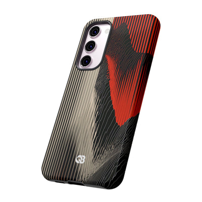 Red Tough Phone Case for Samsung - Crimson Pulse Topo